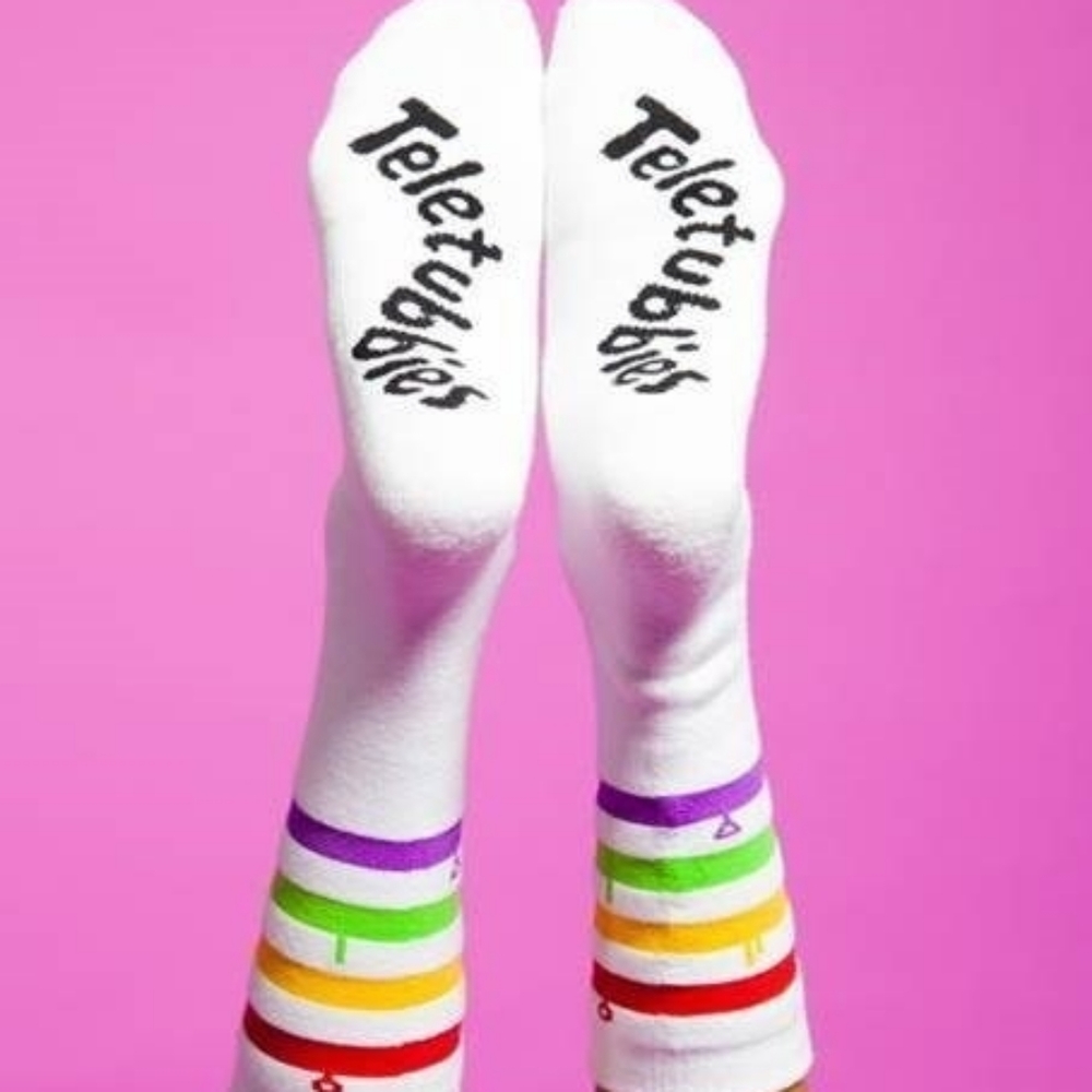 New Teletubbies Pride Gay Unisex White Crew Socks 2 pairs